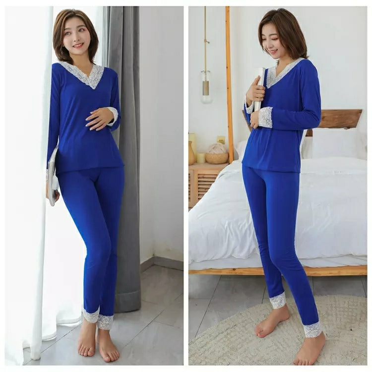 Ladies Fashion Full Sleeves Nightdress Sleepwear T245 - Tuzzut.com Qatar Online Shopping