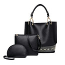 Rivet Multi Colour Large Capacity Women's Handbags 3 Pcs Set - EG242 - Tuzzut.com Qatar Online Shopping