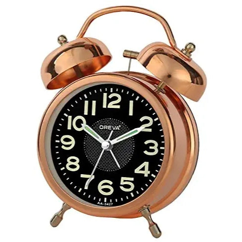 OREVA Twin Bell Alarm Table Clock AA3407 - Tuzzut.com Qatar Online Shopping