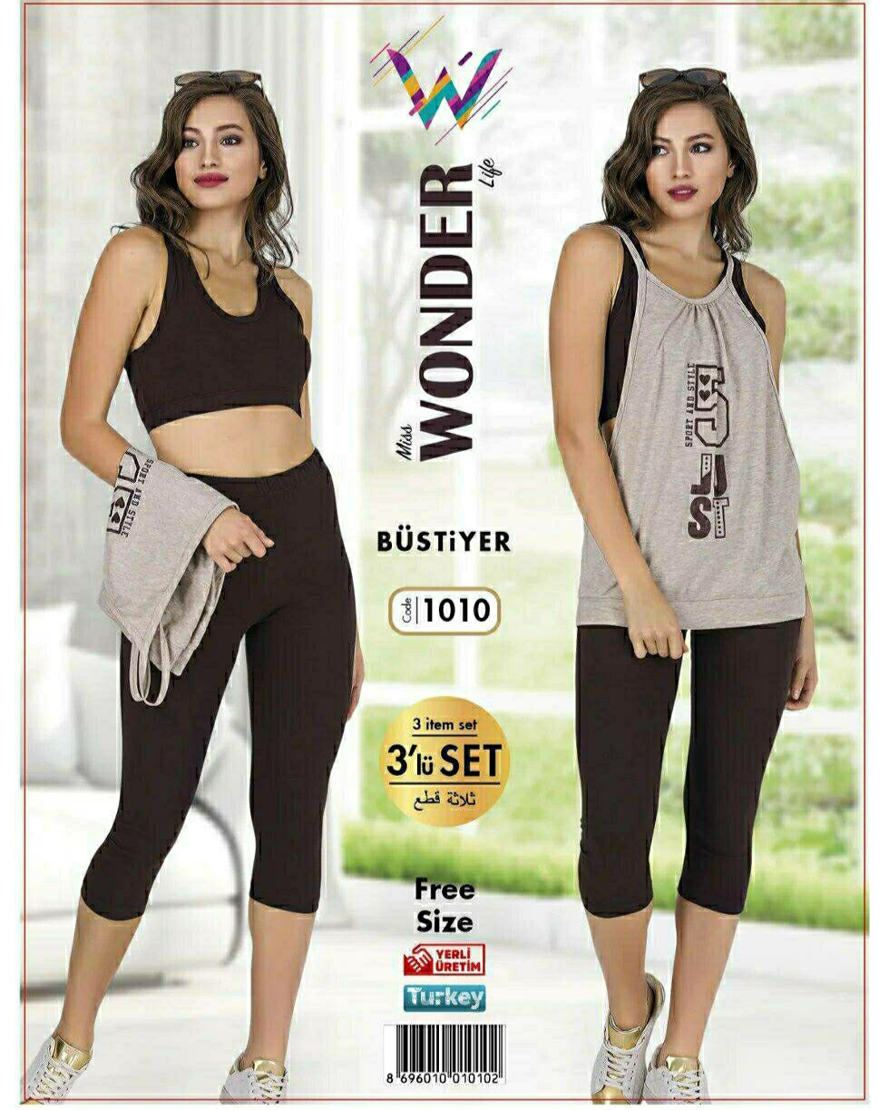 Women's Bustier Sportswear 3 Pcs Set - MWL1010 Women's Bustier Sportswear 3 Pcs Set - MWL1010