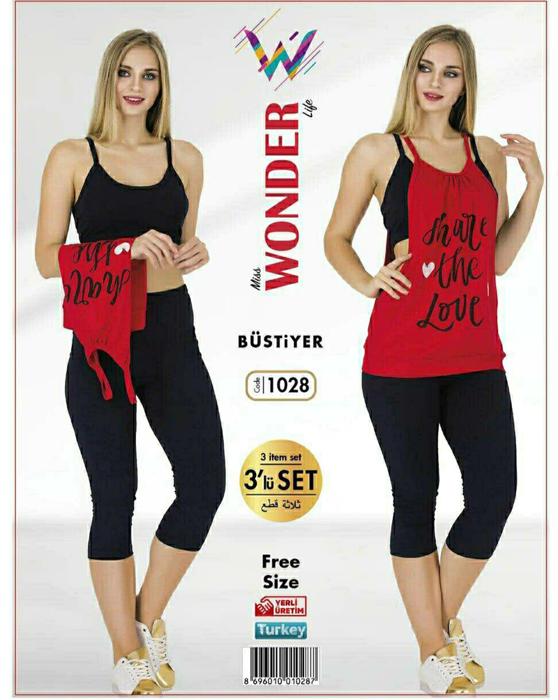Women's Bustier Sportswear 3 Pcs Set - MWL1028 - TUZZUT Qatar Online Store
