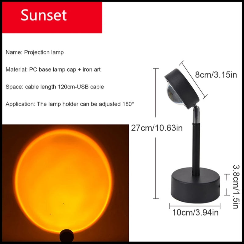 G9 USB Rainbow Sunset Red Projector LED Night Light Sun Projection with Holder - Tuzzut.com Qatar Online Shopping
