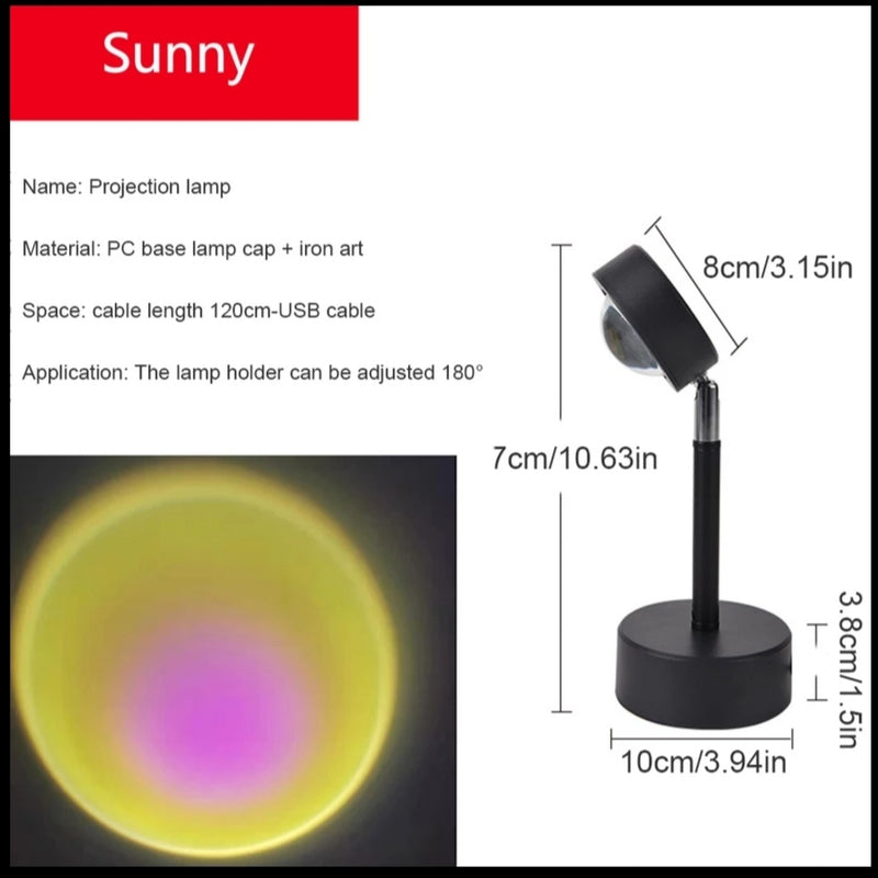 G9 USB Rainbow Sunset Red Projector LED Night Light Sun Projection with Holder - TUZZUT Qatar Online Store