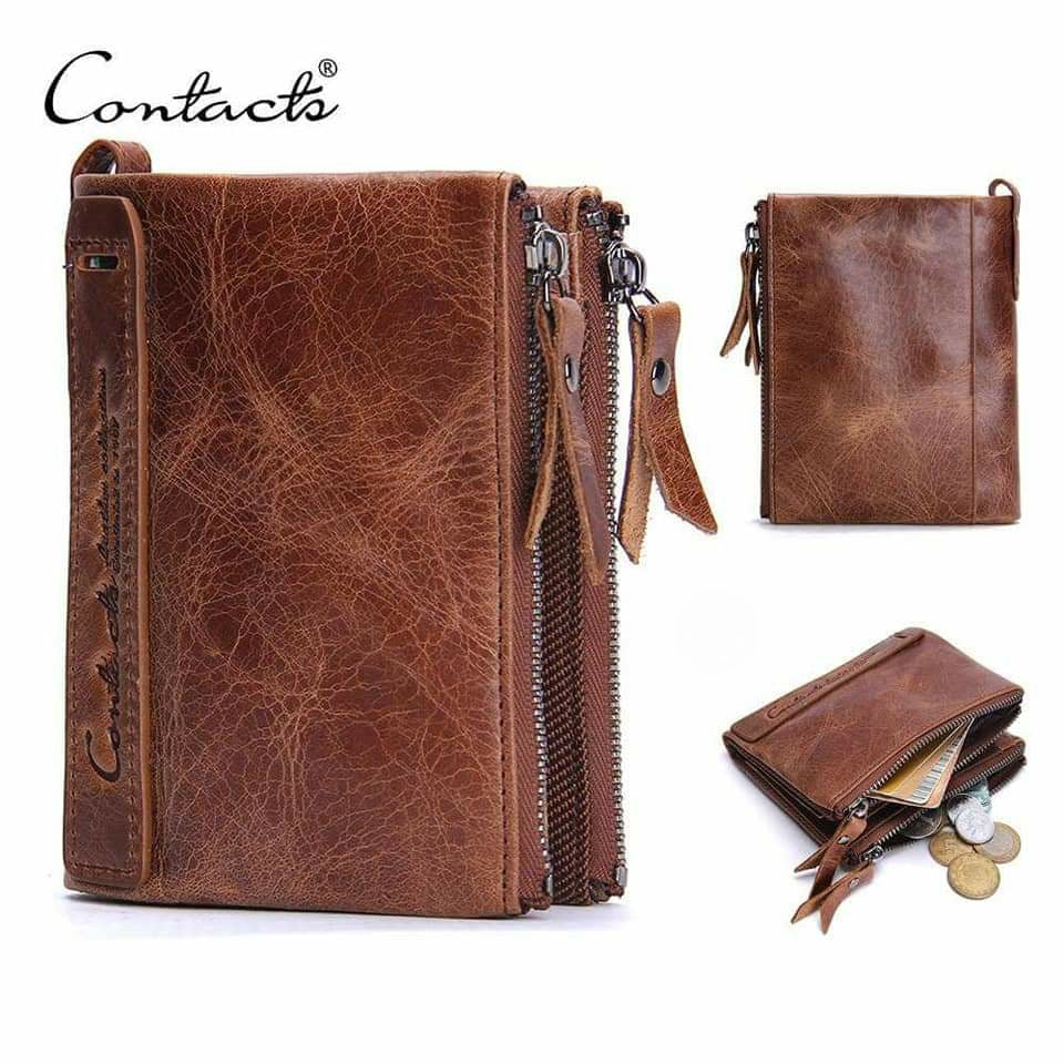 Contact's Vintage Crazy Horse Cowhide Genuine Leather Wallet N0029 Contact's Vintage Crazy Horse Cowhide Genuine Leather Wallet N0029