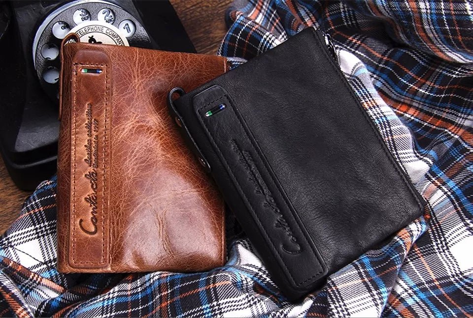 Contact's Vintage Crazy Horse Cowhide Genuine Leather Wallet N0029 Contact's Vintage Crazy Horse Cowhide Genuine Leather Wallet N0029