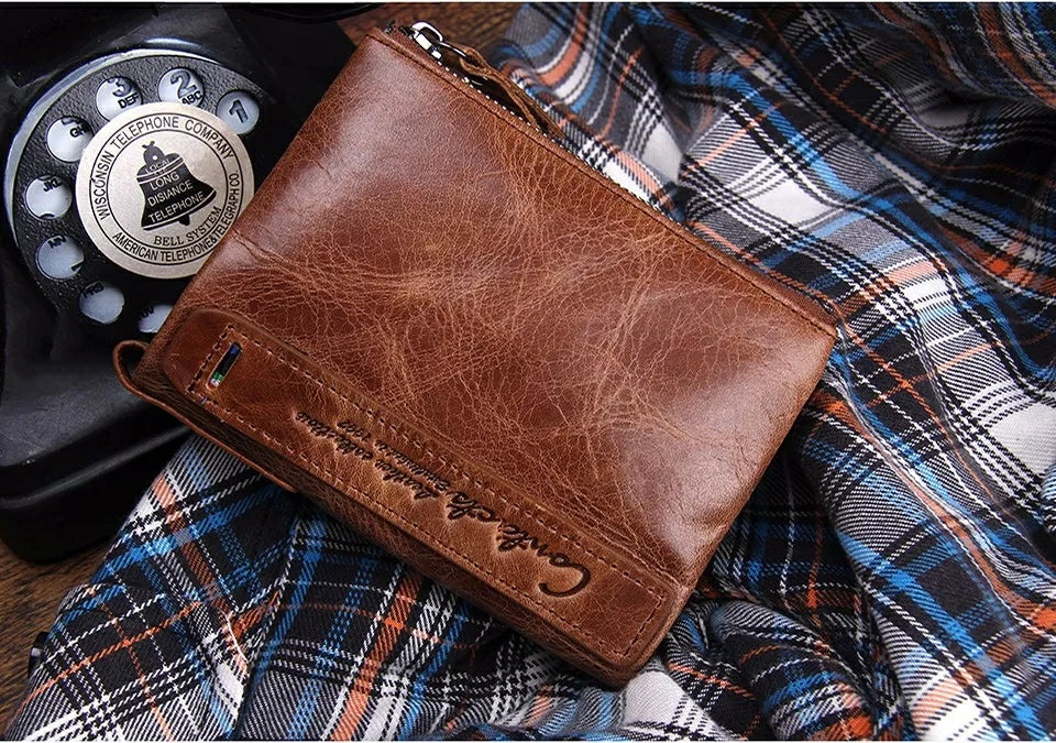 Contact's Vintage Crazy Horse Cowhide Genuine Leather Wallet N0029 Contact's Vintage Crazy Horse Cowhide Genuine Leather Wallet N0029
