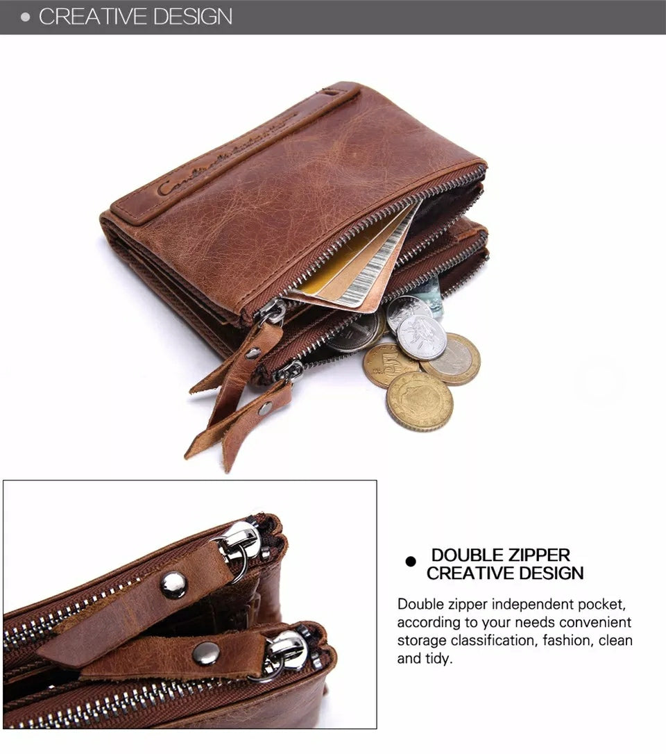 Contact's Vintage Crazy Horse Cowhide Genuine Leather Wallet N0029 Contact's Vintage Crazy Horse Cowhide Genuine Leather Wallet N0029