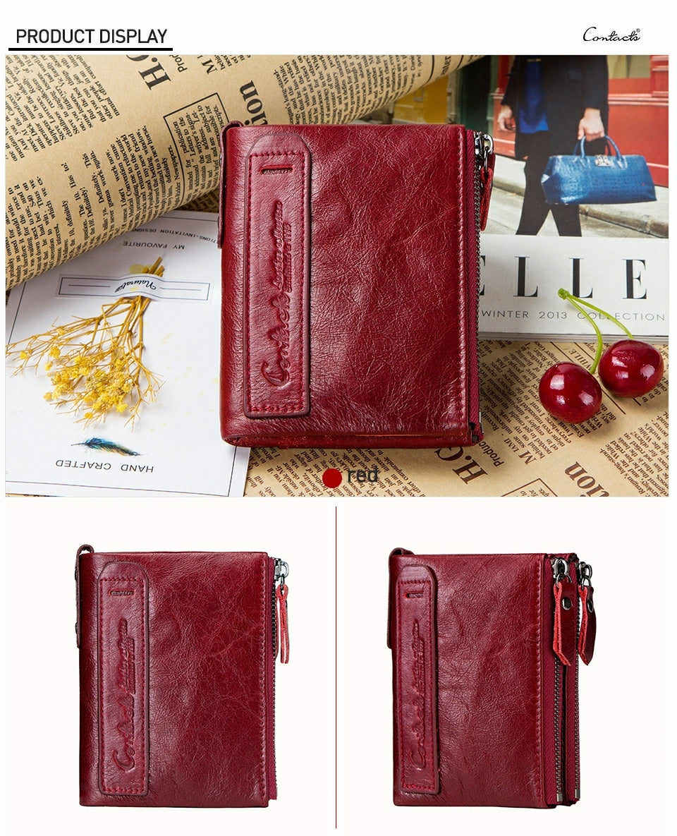 Contact's Vintage Crazy Horse Cowhide Genuine Leather Wallet N0029 Contact's Vintage Crazy Horse Cowhide Genuine Leather Wallet N0029
