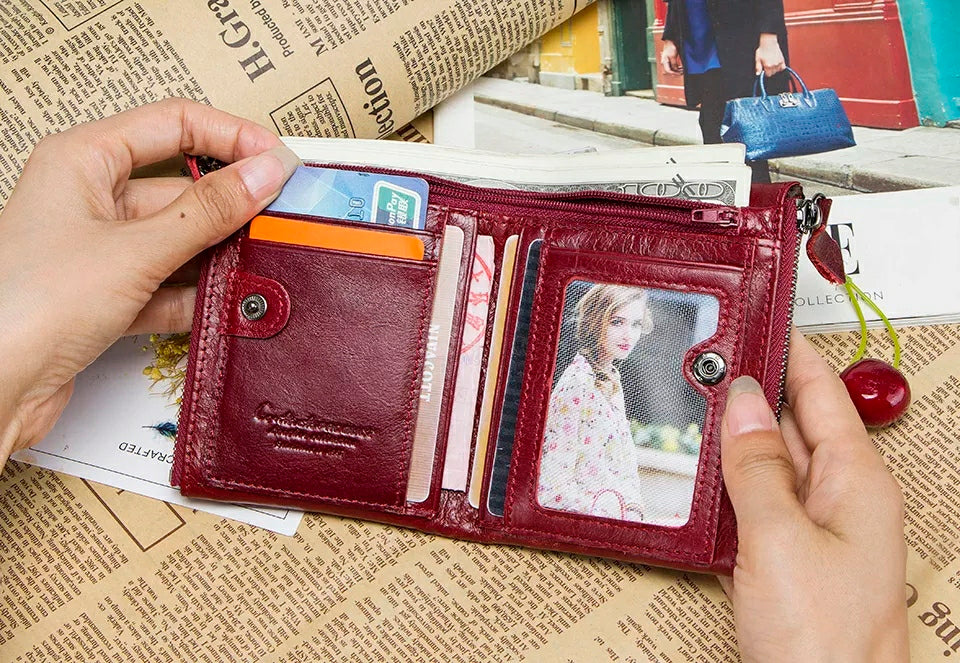 Contact's Vintage Crazy Horse Cowhide Genuine Leather Wallet N0029 Contact's Vintage Crazy Horse Cowhide Genuine Leather Wallet N0029