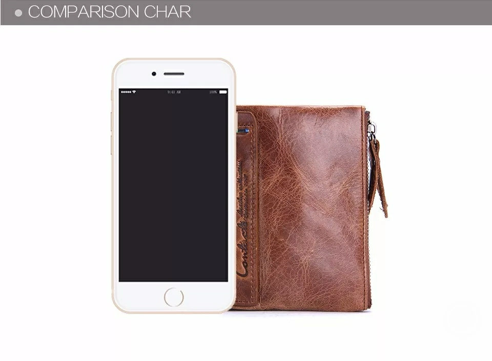 Contact's Vintage Crazy Horse Cowhide Genuine Leather Wallet N0029 Contact's Vintage Crazy Horse Cowhide Genuine Leather Wallet N0029