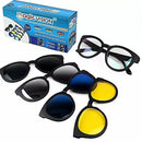 5 In 1 Magic Vision Stylish Sunglasses - Quick change Magnet Lenses 5 Different Colors Both For Men and Women - Tuzzut.com Qatar Online Shopping