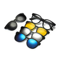 5 In 1 Magic Vision Stylish Sunglasses - Quick change Magnet Lenses 5 Different Colors Both For Men and Women - Tuzzut.com Qatar Online Shopping