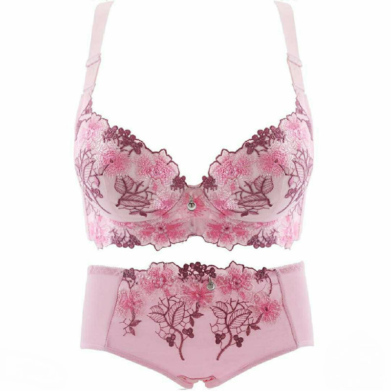 Women's Luxury Deep V Push up Lace Floral Embroidery Bras Underwear Lingerie -34314 - TUZZUT Qatar Online Store