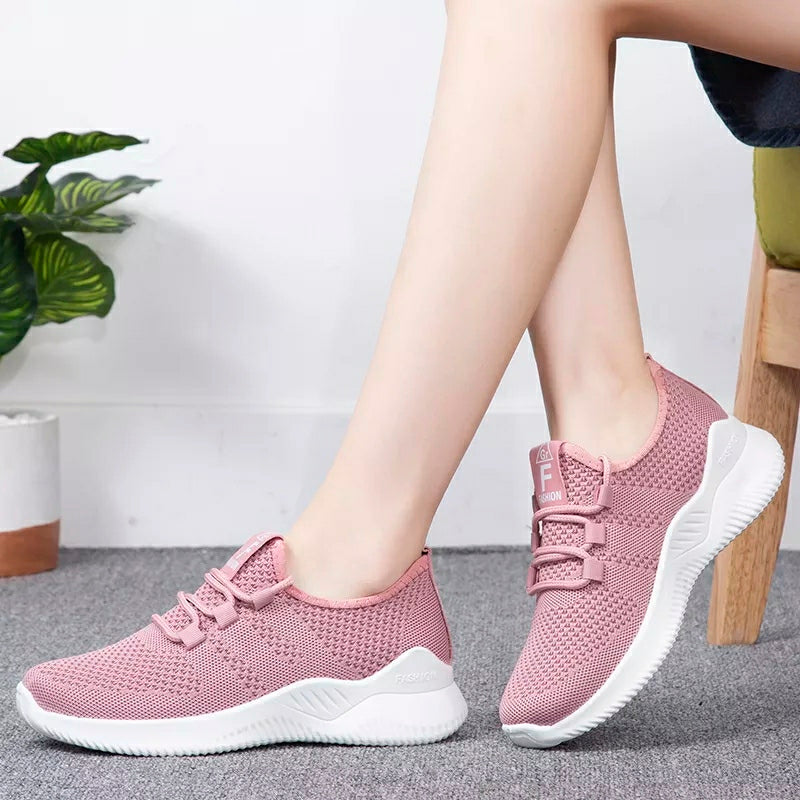 Women Shoes Sneaker For Women Mesh Running Shoes Tennis Walking Shoes Fly  Woven Breathable Sneakers Fashion Sport Shoes Knit Running Shoes Pink 6.5 