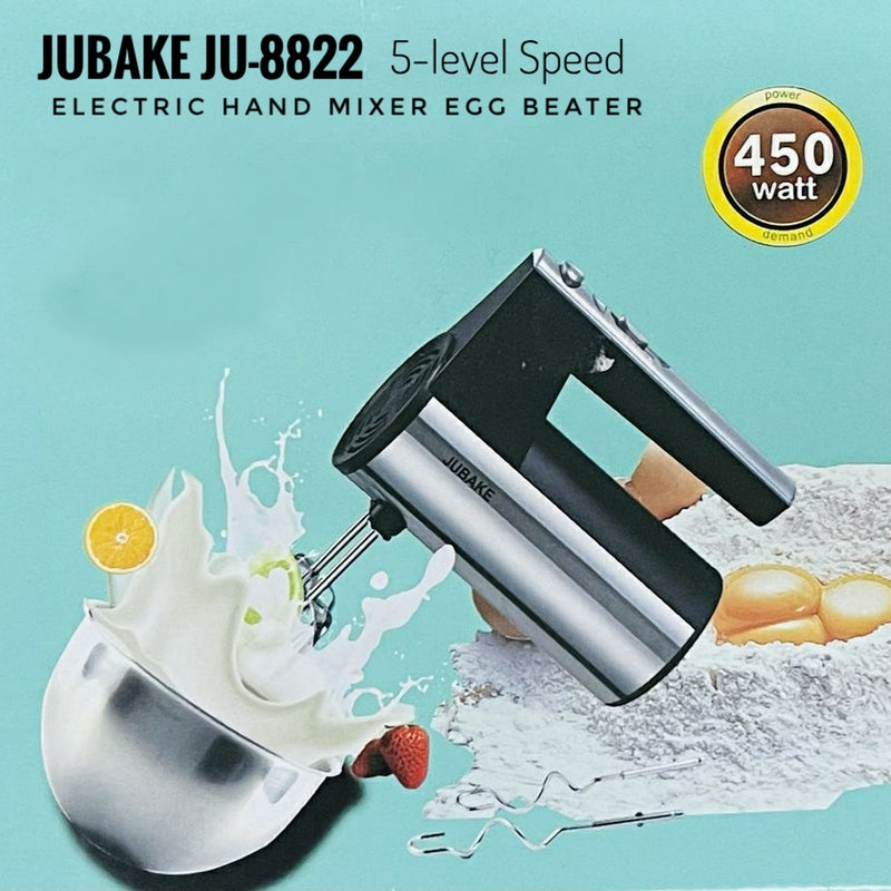 Jubake Ju-8822 Electric Hand Mixer Egg Beater 5-level 450W - Tuzzut.com Qatar Online Shopping