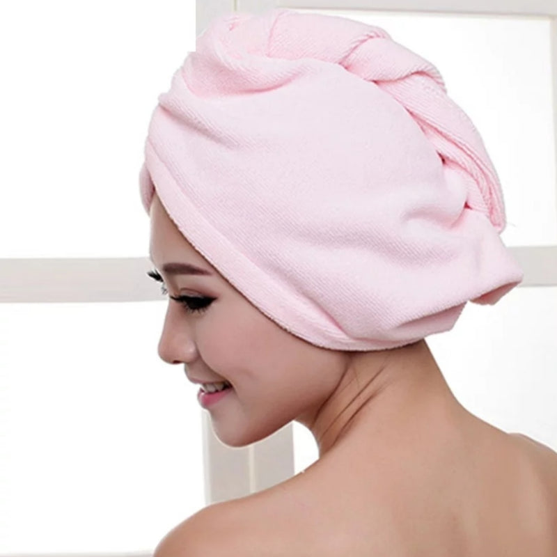 Women's Microfibre After Shower Hair Drying Wrap Towel Hair Turban Cap - Tuzzut.com Qatar Online Shopping