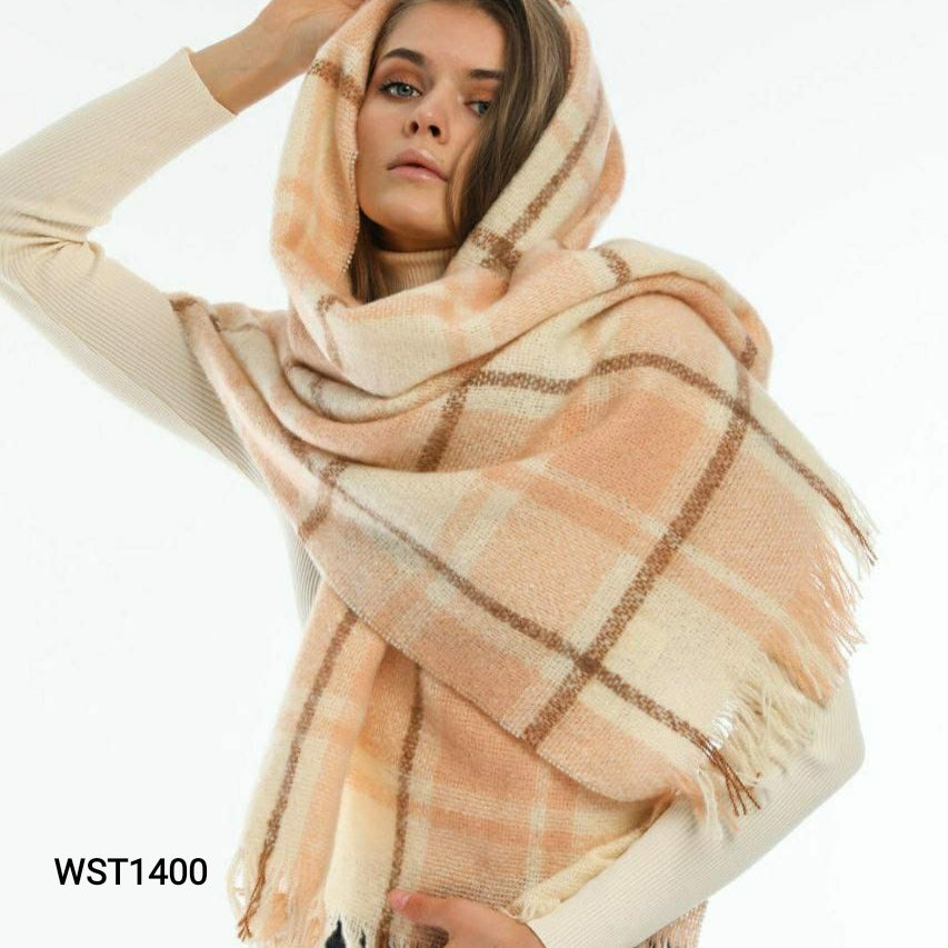 Turkish Women's Winter Woolen Check Shawl Scarf Turkish Women's Winter Woolen Check Shawl Scarf