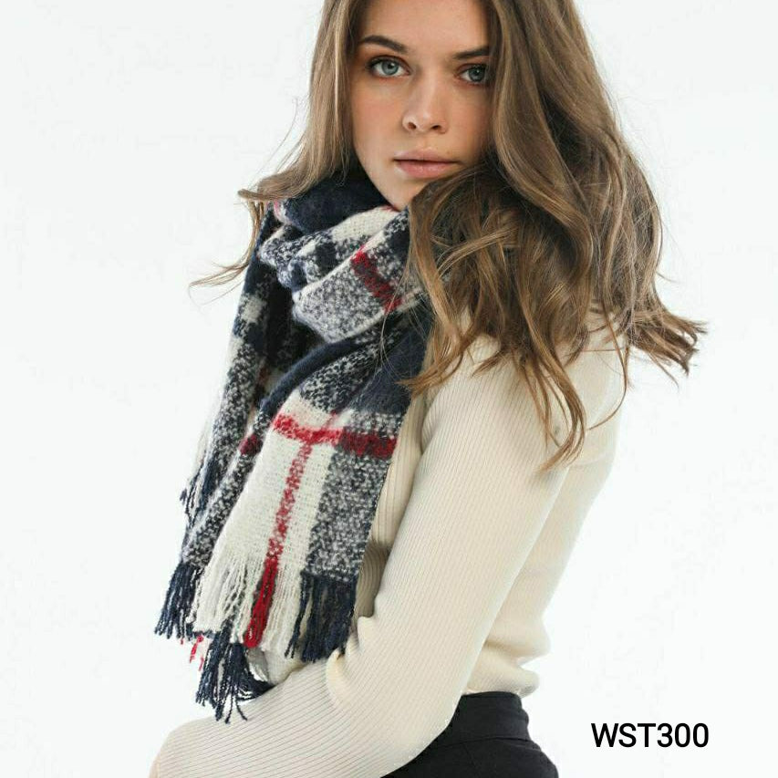 Turkish Women's Winter Woolen Check Shawl Scarf Turkish Women's Winter Woolen Check Shawl Scarf