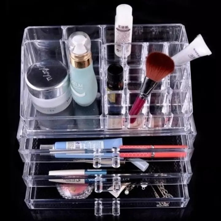 3 Drawer Acrylic Cosmetic Organizer - TUZZUT Qatar Online Store