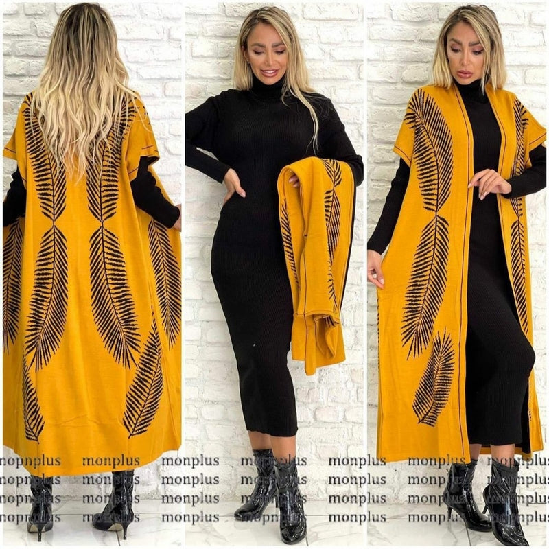 Turkish Woven Long Coat Sweater Set - Tuzzut.com Qatar Online Shopping