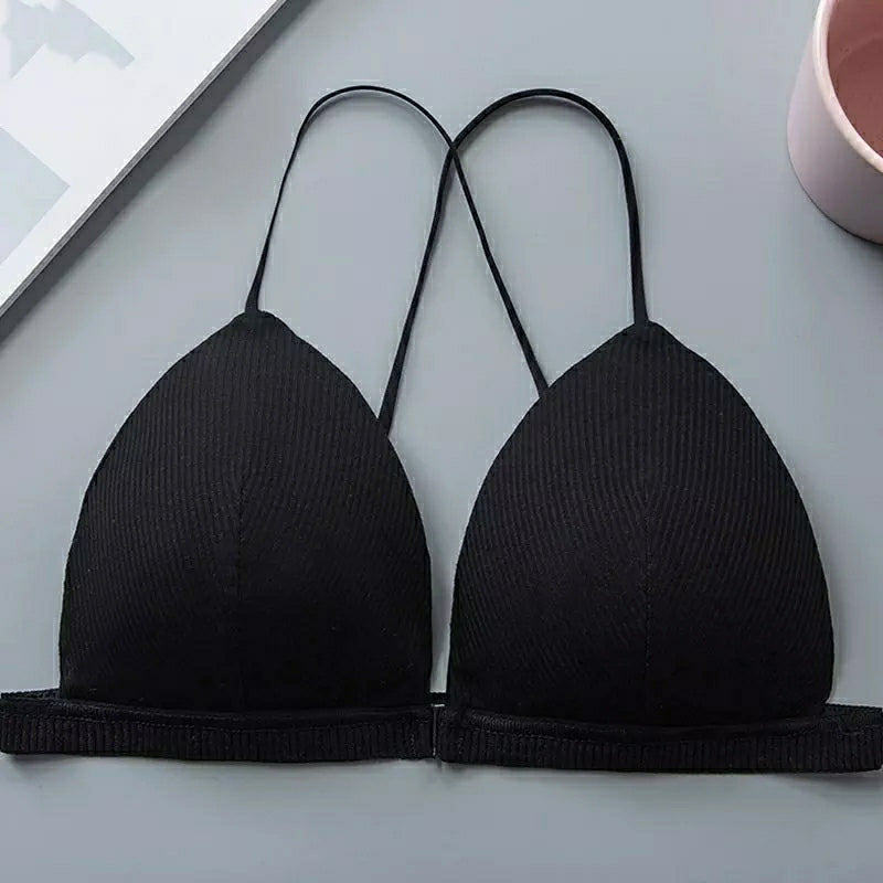 6 Pcs Women's Wireless Front Closure Bra Comfort Soft Triangle Cup Bralette - D4015 6 Pcs Women's Wireless Front Closure Bra Comfort Soft Triangle Cup Bralette - D4015