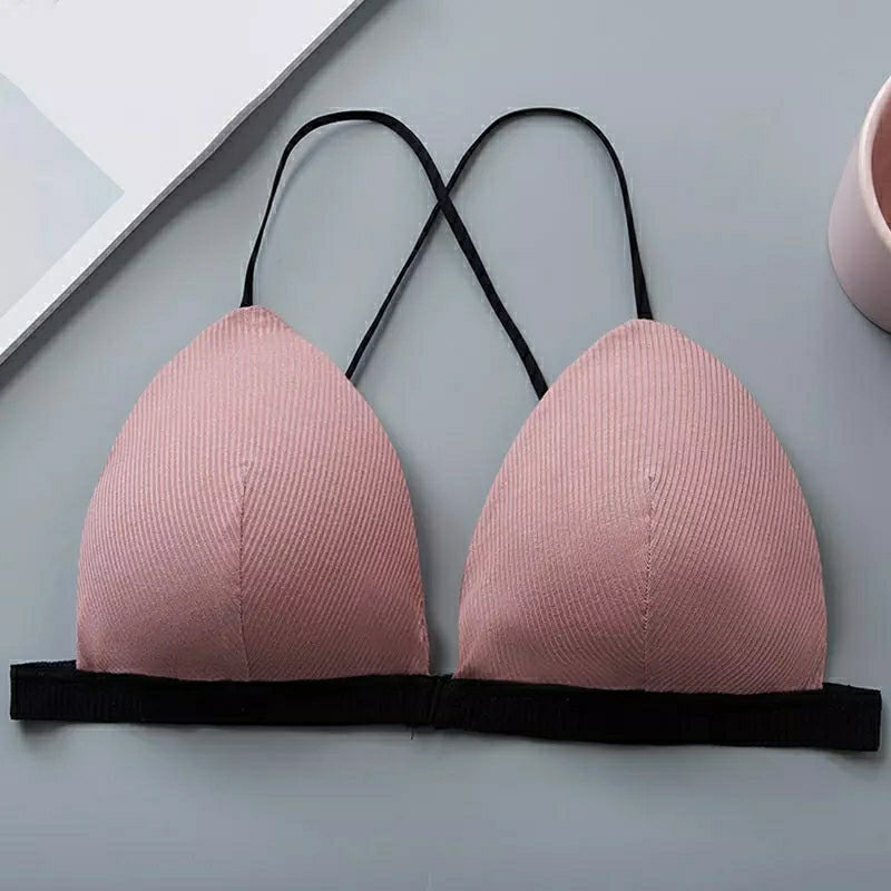 6 Pcs Women's Wireless Front Closure Bra Comfort Soft Triangle Cup Bralette - D4015 6 Pcs Women's Wireless Front Closure Bra Comfort Soft Triangle Cup Bralette - D4015