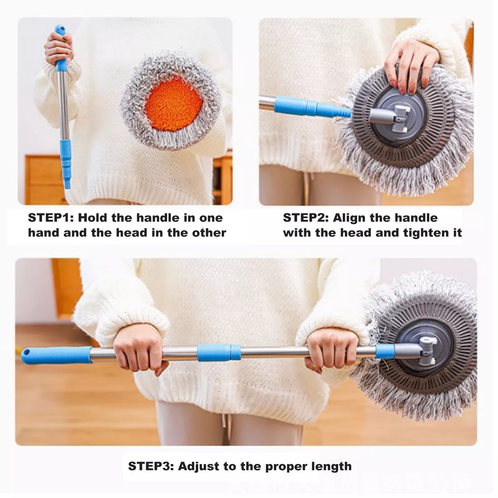 Multi-purpose Rotatable Microfiber Rod Mop Brush Extendable Handle Multi-purpose Rotatable Microfiber Rod Mop Brush Extendable Handle