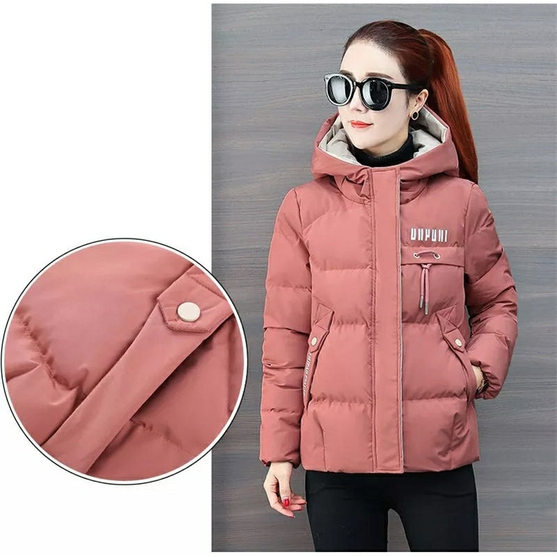 Women's Winter Jacket Warm Hooded Thick Coat - P772 Pink - Tuzzut.com Qatar Online Shopping