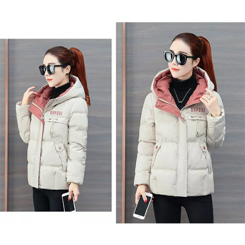 Women's Winter Jacket Warm Hooded Thick Coat - P772 Beige - Tuzzut.com Qatar Online Shopping