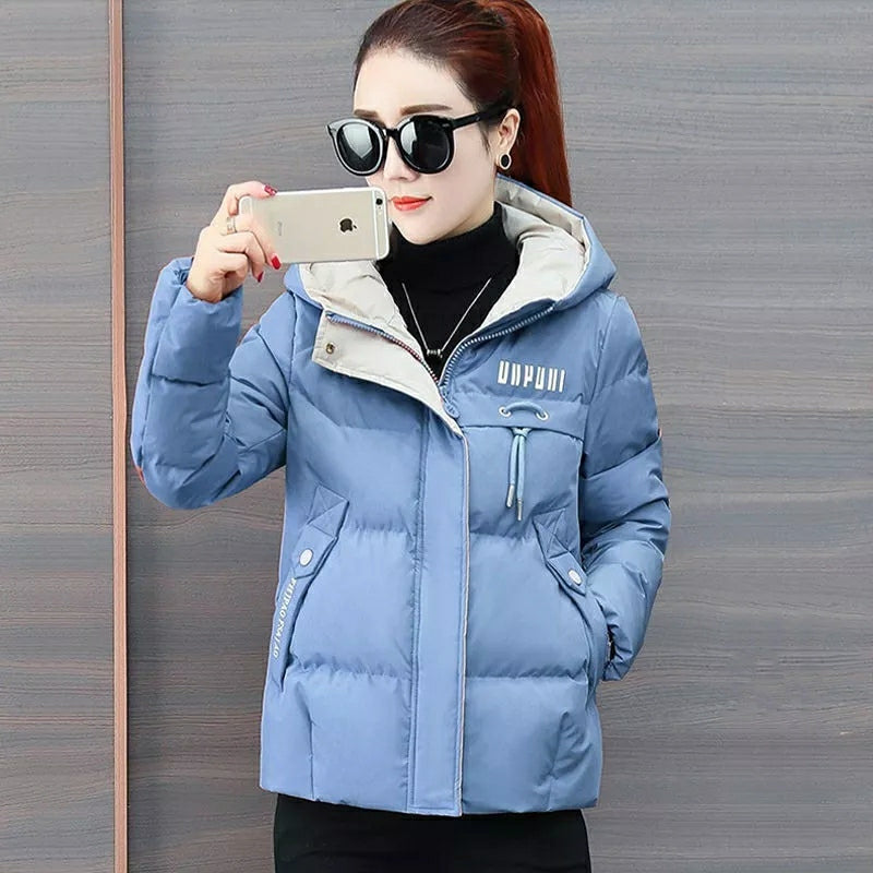 Women's Winter Jacket Warm Hooded Thick Coat - P772 Blue - Tuzzut.com Qatar Online Shopping