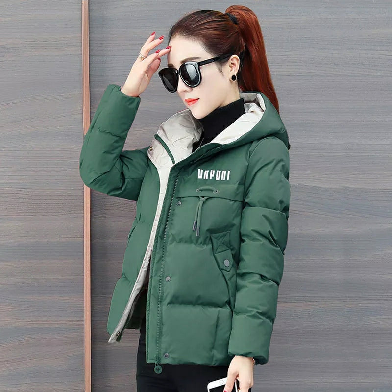 Women's Winter Jacket Warm Hooded Thick Coat - P772 Green - Tuzzut.com Qatar Online Shopping