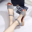 Women's Fashion Buckle Strap Heeled Sandals Slip-On Shoes - H1 - Tuzzut.com Qatar Online Shopping