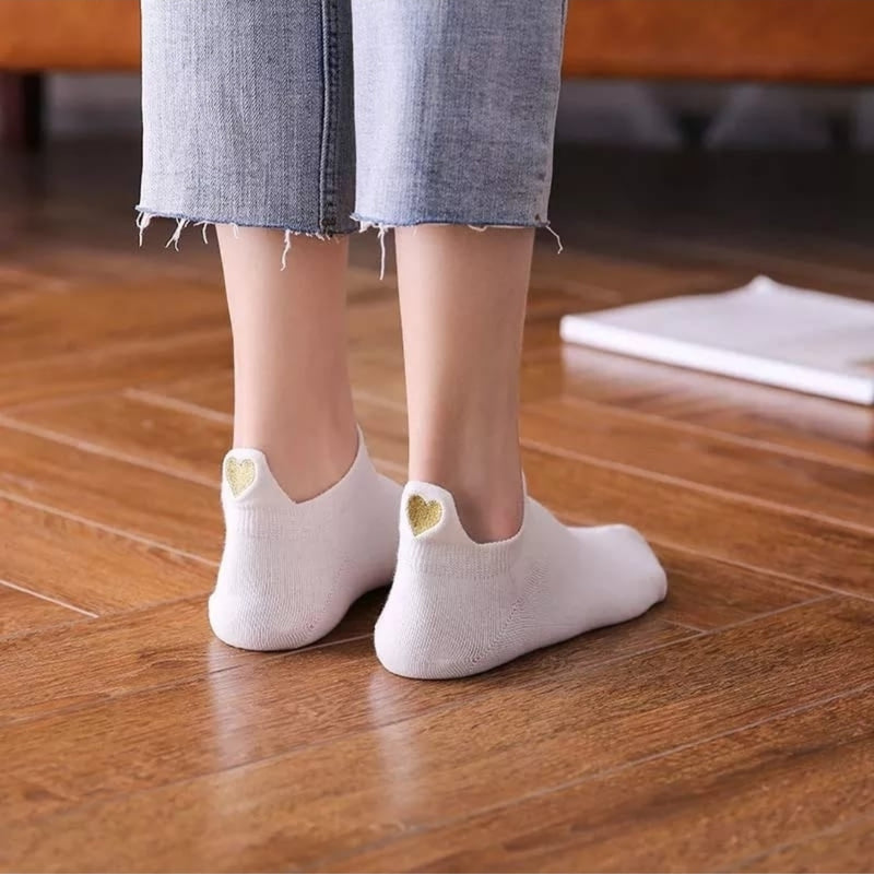 10 Pairs Women's Love Colourful Cotton Short Ankle Socks Bundle - Tuzzut.com Qatar Online Shopping