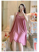 Women's Nighty Sling Loose Fit Soft Padded Sleepwear - A1022 - Tuzzut.com Qatar Online Shopping
