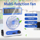 Solar Light Fan Rechargeable with Flashlight & Led light - LR 5591 - Tuzzut.com Qatar Online Shopping