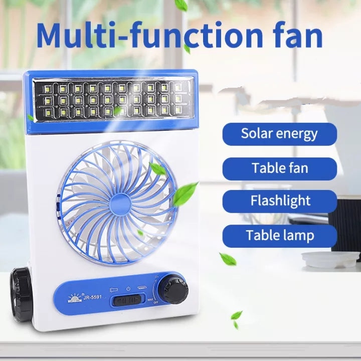 Solar Light Fan Rechargeable with Flashlight & Led light - LR 5591 Solar Light Fan Rechargeable with Flashlight & Led light - LR 5591