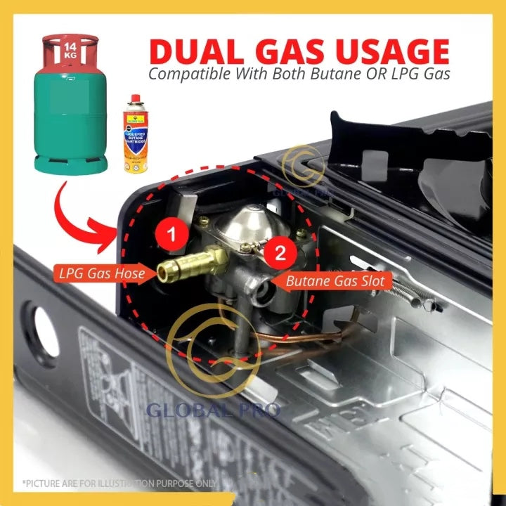 Portable Single Burner Gas Stove with 1 Pc Free Butane Gas Catridge - Tuzzut.com Qatar Online Shopping