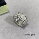 Sterling Silver Zircon Wide Kaleidoscope Ring Women's Fashion Temperament Luxury Brand High-end Jewelry S860987 - Tuzzut.com Qatar Online Shopping