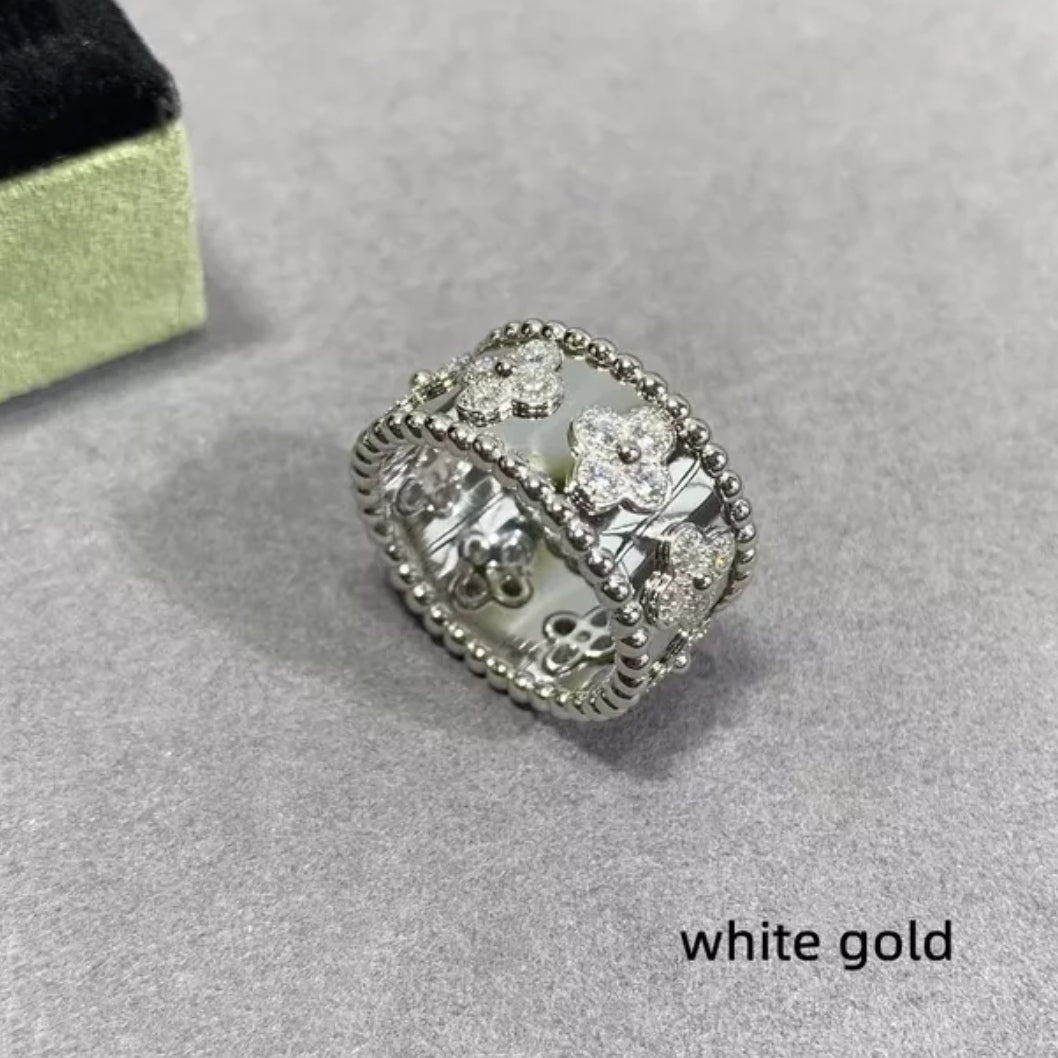Sterling Silver Zircon Wide Kaleidoscope Ring Women's Fashion Temperament Luxury Brand High-end Jewelry S860987 Sterling Silver Zircon Wide Kaleidoscope Ring Women's Fashion Temperament Luxury Brand High-end Jewelry S860987