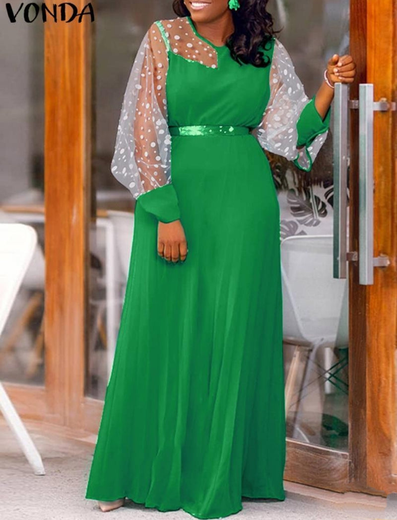 VONDA Dresses For Women Line Vestidos - Tuzzut.com Qatar Online Shopping