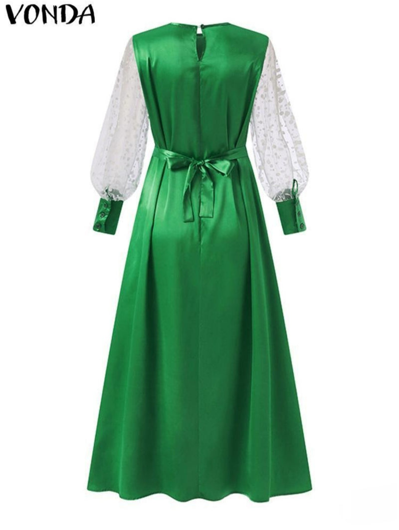 VONDA Dresses For Women Line Vestidos - Tuzzut.com Qatar Online Shopping