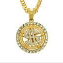 Fashion Charm Titanium Steel Mens Degree Rotatable Pendant Zircon Gold Plated Rotation Hip Hop Party Necklace for Men Jewelry - Tuzzut.com Qatar Online Shopping