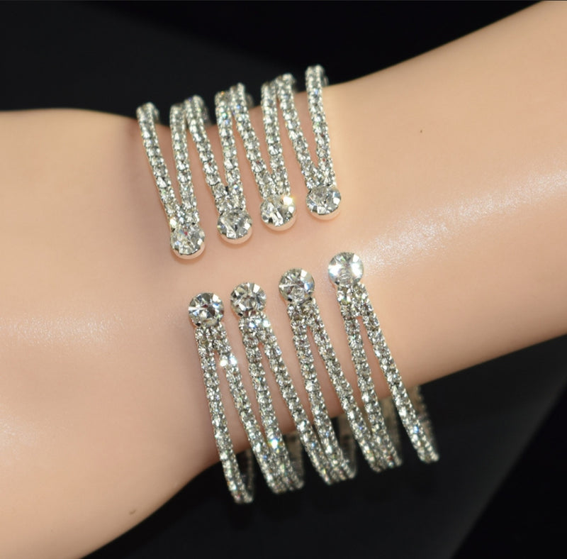 European Fashion New Crystal Women Opening Bracelet - SS470801727 - Tuzzut.com Qatar Online Shopping