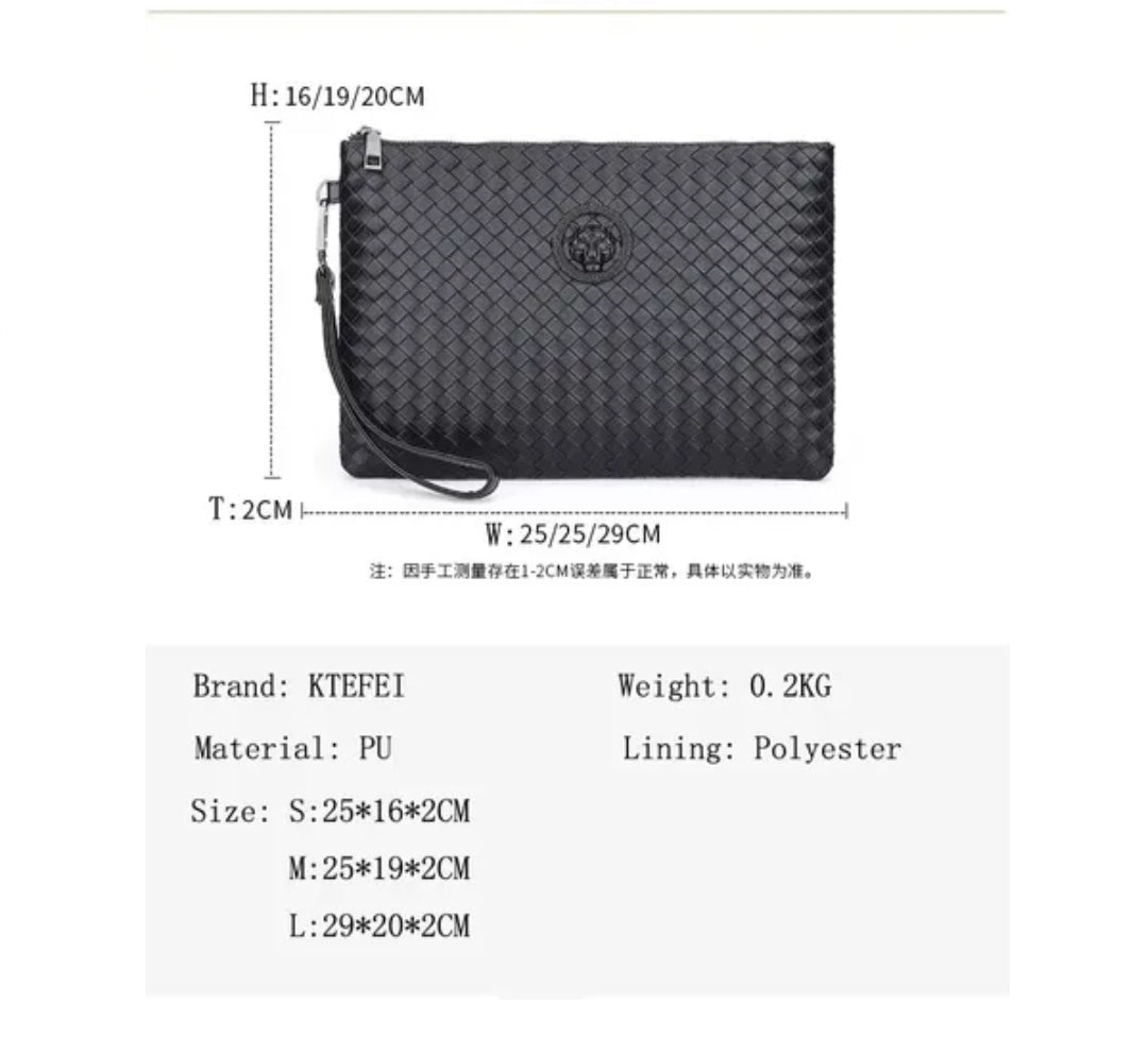Men's woven Clutch Bag Large Capacity Soft Woven Handbags Luxury Design Bag X4671292 Men's woven Clutch Bag Large Capacity Soft Woven Handbags Luxury Design Bag X4671292