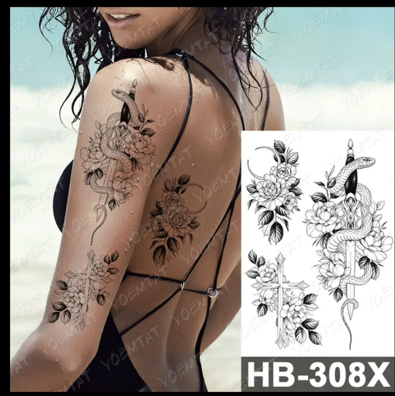 Body Art Temporary Tattoo Waterproof Sticker Underboobs Tattoo Designs - Tuzzut.com Qatar Online Shopping