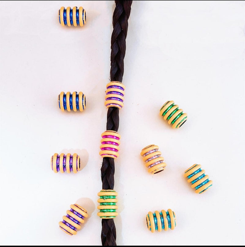 African Braids Jewelry Braids Decorative Beaded Plastic Big Hole Beads Wig Hair Loose Beads, 30pcs - S4451394 - Tuzzut.com Qatar Online Shopping