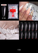 500pcs (10 Sizes x 50 pcs) Long Coffin Stiletto French Fake Nails Clear Half Full Cover Artificial False Nail Art Tips Capsule for Extension - Tuzzut.com Qatar Online Shopping