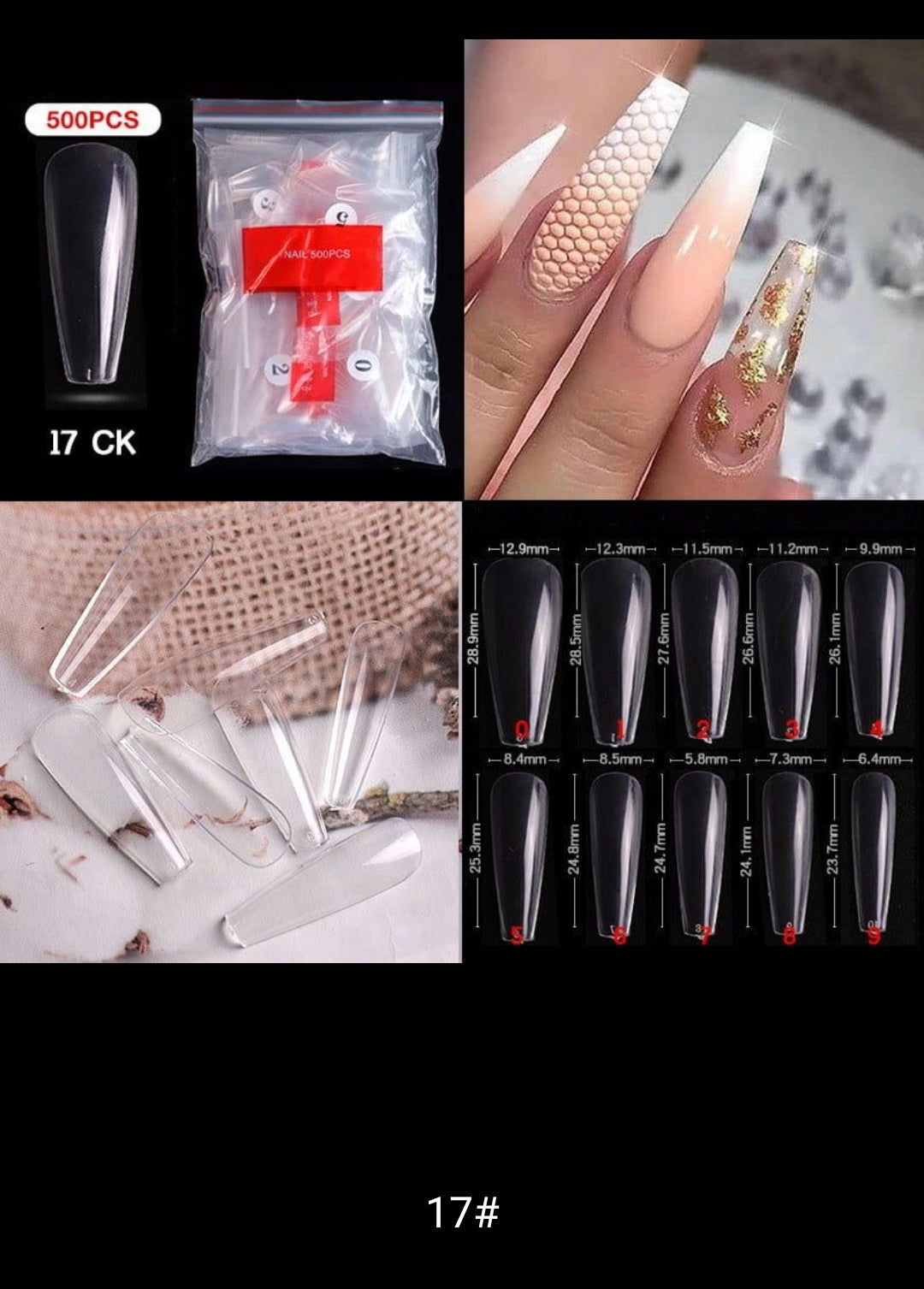 50 pcs Long Coffin Stiletto French Fake Nails S4285811 50 pcs Long Coffin Stiletto French Fake Nails S4285811