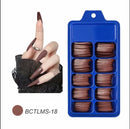 Blue Box 100Pcs Candy Solid Color Ballet Nail Trapezoidal False Nail Artificial Finger Set Bulk Long Full Cover Nail Tips - Tuzzut.com Qatar Online Shopping