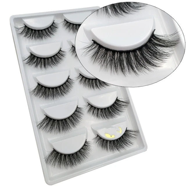 5 pairs Natural False Eyelashes 3d Mink Lashes Soft Eyelash 5 pairs Natural False Eyelashes 3d Mink Lashes Soft Eyelash